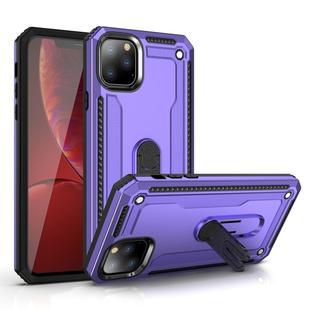 For iPhone 11 Pro Max Shockproof PC + TPU Protective Case with 360 Degree Rotating Holder(Purple)