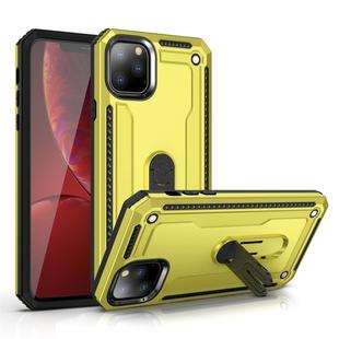 For iPhone 11 Pro Max Shockproof PC + TPU Protective Case with 360 Degree Rotating Holder(Yellow)