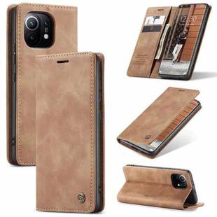 For Xiaomi Mi 11 CaseMe 013 Multifunctional Horizontal Flip Leather Case with Holder & Card Slot & Wallet(Brown)