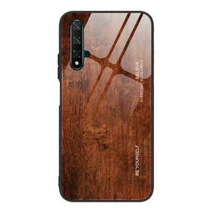 For Huawei Honor 20 Wood Grain Tempered Glass + TPU Shockproof Case(M02)