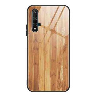 For Huawei Honor 20 Wood Grain Tempered Glass + TPU Shockproof Case(M03)