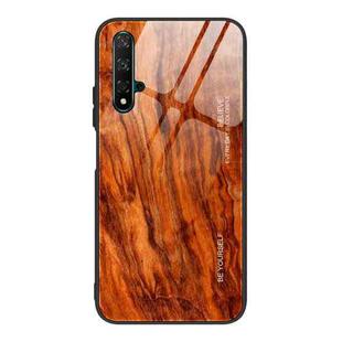 For Huawei Honor 20 Wood Grain Tempered Glass + TPU Shockproof Case(M06)
