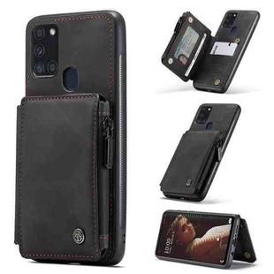 For Samsung Galaxy A21s CaseMe C20 Multifunctional PC + TPU Protective Case with Holder & Card Slot & Wallet(Black)