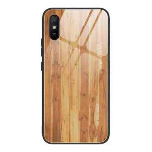 For Xiaomi Redmi 9A Wood Grain Tempered Glass + TPU Shockproof Case(M03)
