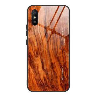 For Xiaomi Redmi 9A Wood Grain Tempered Glass + TPU Shockproof Case(M06)