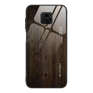 For Xiaomi Redmi Note 9S Wood Grain Tempered Glass + TPU Shockproof Case(M01)