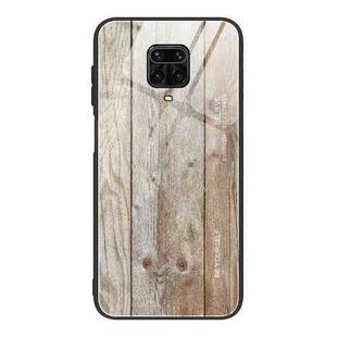 For Xiaomi Redmi Note 9S Wood Grain Tempered Glass + TPU Shockproof Case(M04)