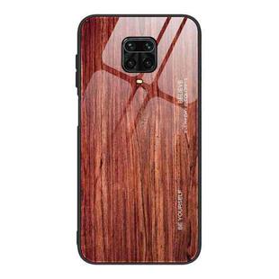 For Xiaomi Redmi Note 9S Wood Grain Tempered Glass + TPU Shockproof Case(M05)