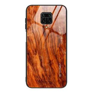For Xiaomi Redmi Note 9S Wood Grain Tempered Glass + TPU Shockproof Case(M06)