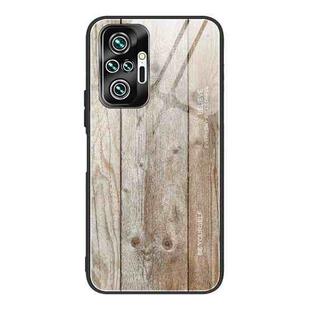 For Xiaomi Redmi Note 10 Pro / Pro Max Wood Grain Tempered Glass + TPU Shockproof Case(M04)