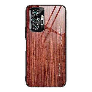 For Xiaomi Redmi Note 10 Pro / Pro Max Wood Grain Tempered Glass + TPU Shockproof Case(M05)