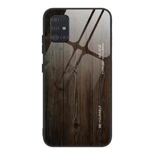 For Samsung Galaxy A51 Wood Grain Tempered Glass + TPU Shockproof Case(M01)