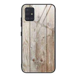 For Samsung Galaxy A51 Wood Grain Tempered Glass + TPU Shockproof Case(M04)