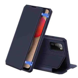 For Samsung Galaxy A02s 166.5mm DUX DUCIS Skin X Series PU + TPU Horizontal Flip Leather Case with Holder & Card Slots(Blue)