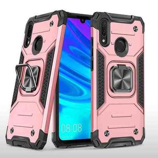 For Huawei P Smart(2019) Magnetic Armor Shockproof TPU + PC Case with Metal Ring Holder(Rose Gold)