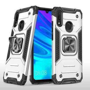 For Huawei P Smart(2019) Magnetic Armor Shockproof TPU + PC Case with Metal Ring Holder(Silver)
