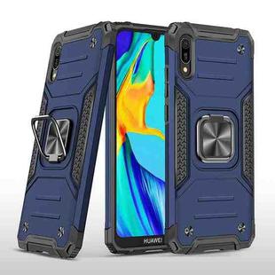 For Huawei Y6 Pro(2019) Magnetic Armor Shockproof TPU + PC Case with Metal Ring Holder(Blue)