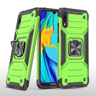 For Huawei Y6 Pro(2019) Magnetic Armor Shockproof TPU + PC Case with Metal Ring Holder(Green)