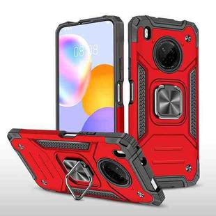 For Huawei Y9a Magnetic Armor Shockproof TPU + PC Case with Metal Ring Holder(Red)