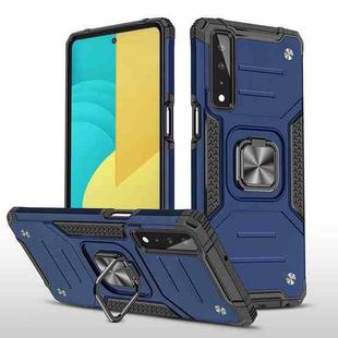 For LG Stylo 7 5G Magnetic Armor Shockproof TPU + PC Case with Metal Ring Holder(Blue)