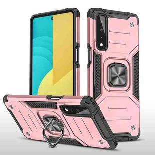 For LG Stylo 7 5G Magnetic Armor Shockproof TPU + PC Case with Metal Ring Holder(Rose Gold)
