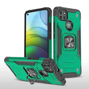 For Motorola Moto G9 Power Magnetic Armor Shockproof TPU + PC Case with Metal Ring Holder(Dark Green)