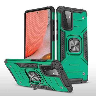 For Samsung Galaxy A72 5G / 4G Magnetic Armor Shockproof TPU + PC Case with Metal Ring Holder(Dark Green)