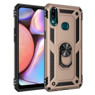 For Galaxy A10s Armor Shockproof TPU + PC Protective Case with 360 Degree Rotation Holder(Gold)