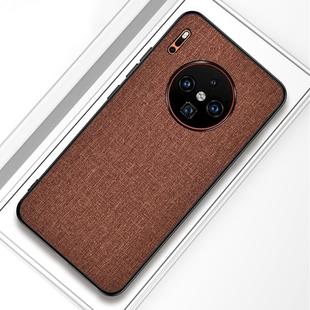 For Huawei Mate 30 Pro Shockproof Cloth Texture PC+ TPU Protective Case(Brown)