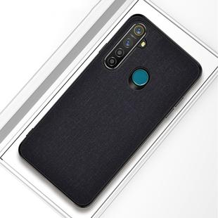 For OPPO Realme 5 Pro Shockproof Cloth Texture PC+ TPU Protective Case(Black)