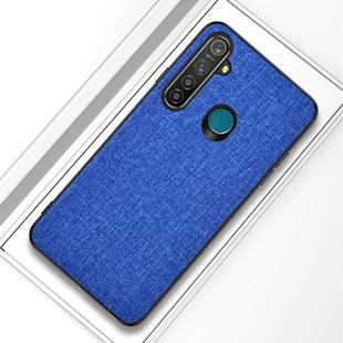 For OPPO Realme 5 Pro Shockproof Cloth Texture PC+ TPU Protective Case(Dark Blue)