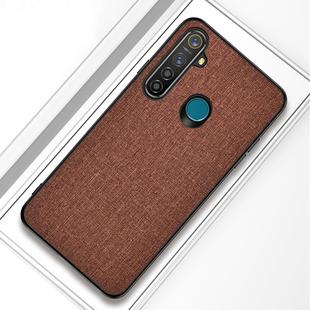 For OPPO Realme 5 Pro Shockproof Cloth Texture PC+ TPU Protective Case(Brown)