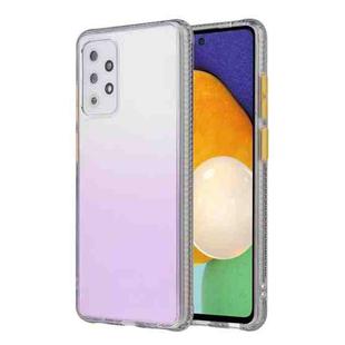 For Samsung Galaxy A72 Gradient Shockproof TPU + Acrylic Case with Detachable Buttons(Purple)