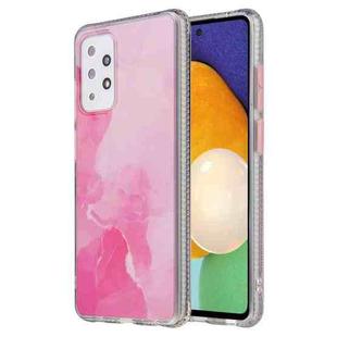 For Samsung Galaxy A72 Coloured Glaze Marble TPU + PC Protective Case(Pink)
