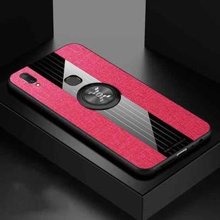 For Vivo Y75 / V7 XINLI Stitching Cloth Texture Shockproof TPU Protective Case with Ring Holder(Red)