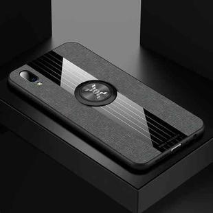 For Vivo Y97 XINLI Stitching Cloth Texture Shockproof TPU Protective Case with Ring Holder(Gray)