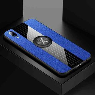 For Vivo Y97 XINLI Stitching Cloth Texture Shockproof TPU Protective Case with Ring Holder(Blue)