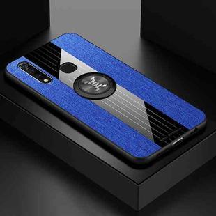 For Vivo Z5X XINLI Stitching Cloth Texture Shockproof TPU Protective Case with Ring Holder(Blue)