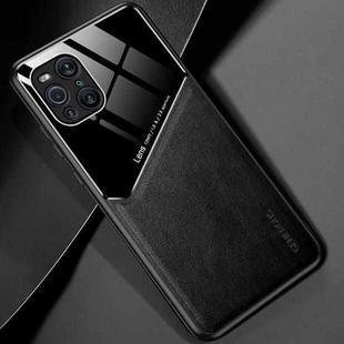For OPPO Find X3 Pro All-inclusive Leather + Organic Glass Protective Case with Metal Iron Sheet(Black)