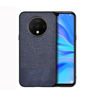 For OnePlus 7T Shockproof Splicing PU + Cloth Protective Case(Blue)