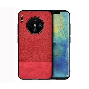 For Huawei Mate 30 Shockproof Splicing PU + Cloth Protective Case(Red)