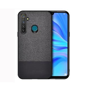 For OPPO Realme 5 Pro Shockproof Splicing PU + Cloth Protective Case(Black)