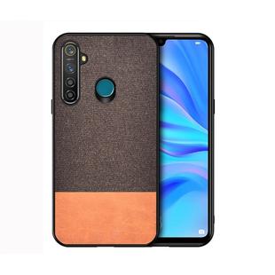 For OPPO Realme 5 Pro Shockproof Splicing PU + Cloth Protective Case(Brown)