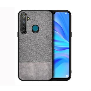 For OPPO Realme 5 Pro Shockproof Splicing PU + Cloth Protective Case(Grey)