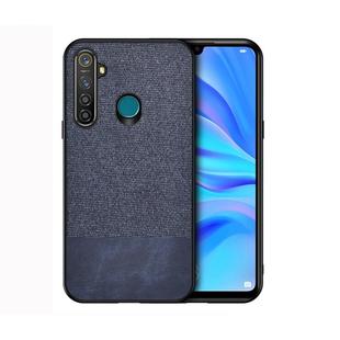 For OPPO Realme 5 Pro Shockproof Splicing PU + Cloth Protective Case(Blue)