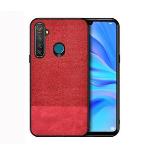 For OPPO Realme 5 Pro Shockproof Splicing PU + Cloth Protective Case(Red)