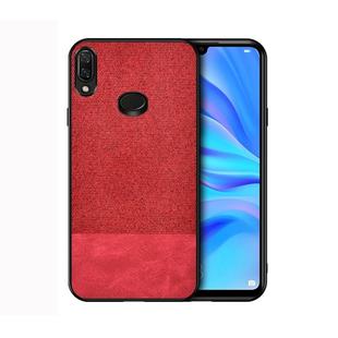 For Galaxy A10s Shockproof Splicing PU + Cloth Protective Case(Red)