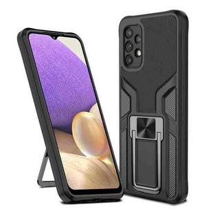 For Samsung Galaxy A32 5G Armor 2 in 1 PC + TPU Magnetic Shockproof Case with Foldable Holder(Black)