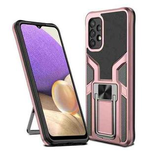 For Samsung Galaxy A32 5G Armor 2 in 1 PC + TPU Magnetic Shockproof Case with Foldable Holder(Rose Gold)