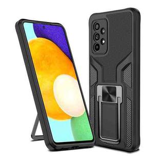 For Samsung Galaxy A52 4G / 5G Armor 2 in 1 PC + TPU Magnetic Shockproof Case with Foldable Holder(Black)